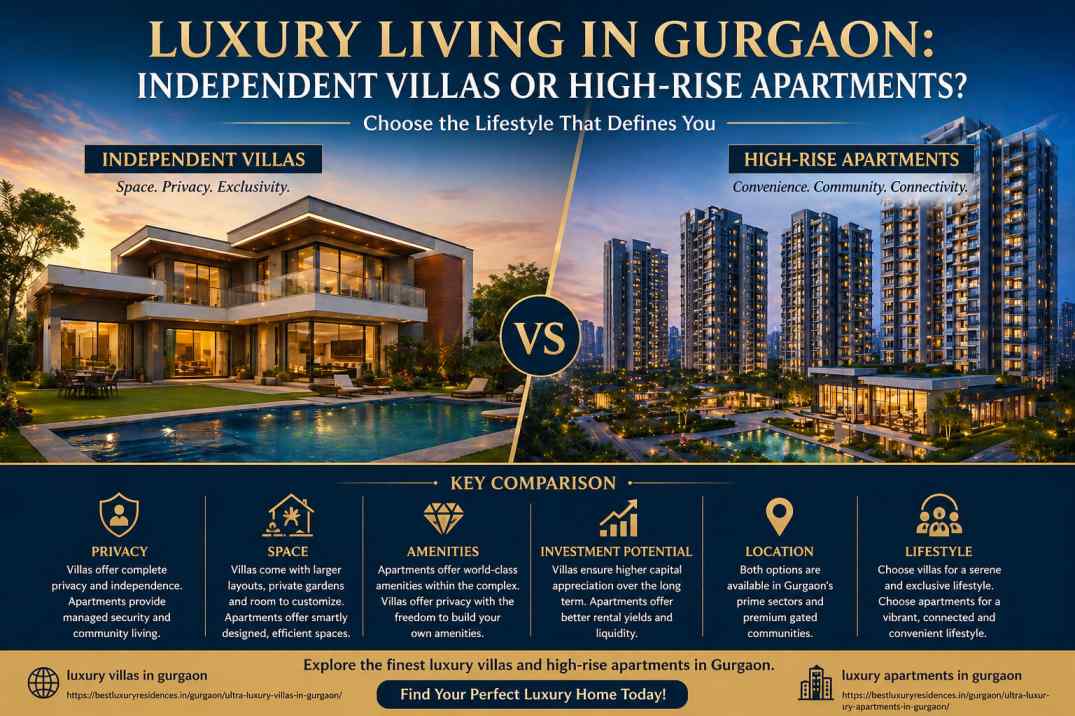 Luxury Living in Gurgaon Independent Villas or High-Rise Apartments